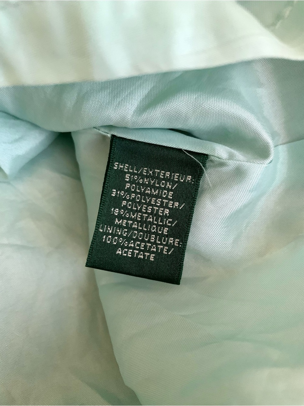 Ralph Lauren Mint Green Metallic Gold Embroidered Fit & Flare Cocktail Dress - Picture 10 of 11